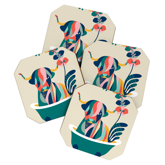 Highland cow in bathtub Coaster Gallery Image 1