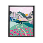 Landscape mountains 001 (Pink version) Framed Canvas Print Gallery Image 6