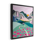 Landscape mountains 001 (Pink version) Framed Canvas Print Gallery Image 2