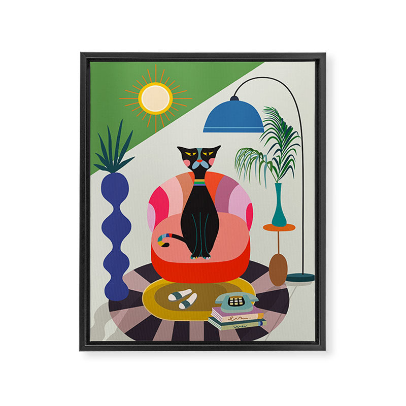 MCM Black Cat Framed Canvas Print Gallery Image 6