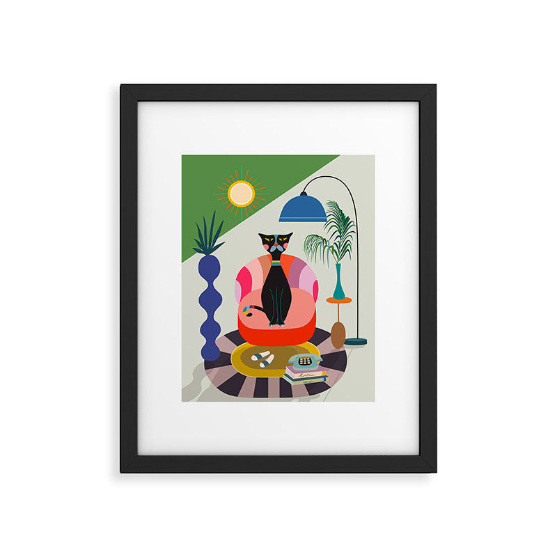 MCM Black Cat Framed Art Print Gallery Image 5