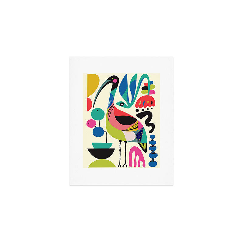 Mid Century Ibis Art Print Gallery Image 1