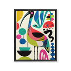 Mid Century Ibis Framed Canvas Print Gallery Image 6
