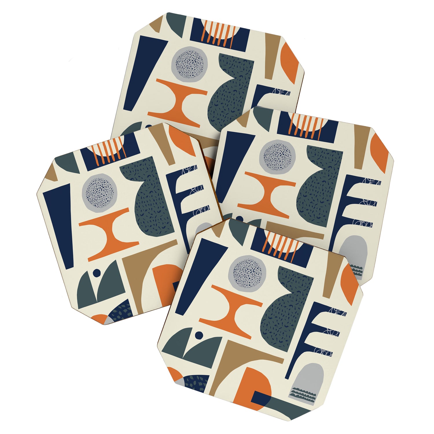 Mid century modern abstract pattern 002 Coaster Gallery Image 1