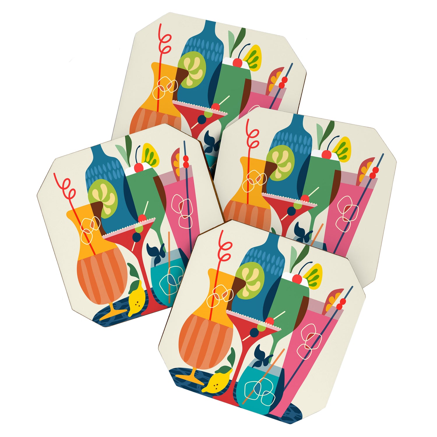Mid Century Modern Cocktails Coaster Gallery Image 1