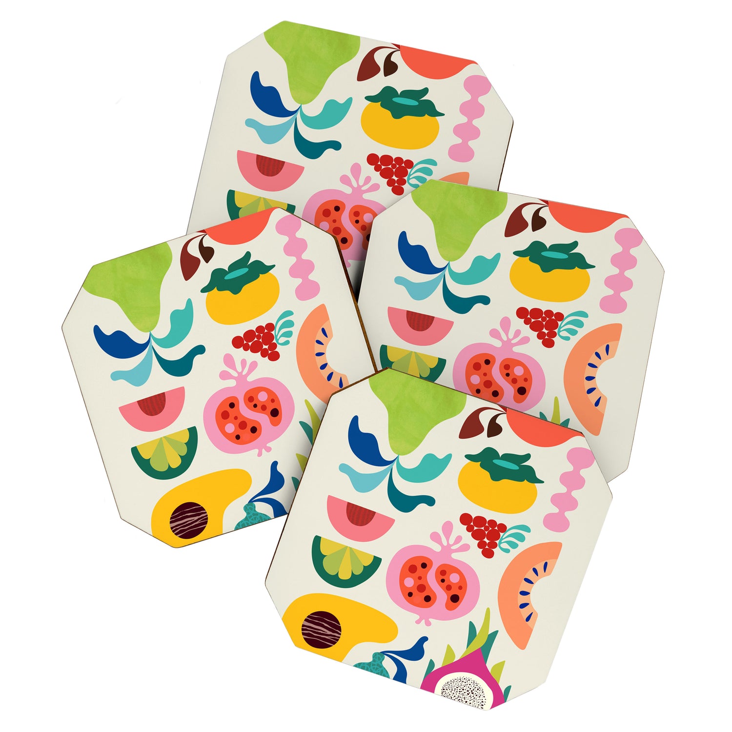 Mid Century Modern Fruits Coaster Gallery Image 1