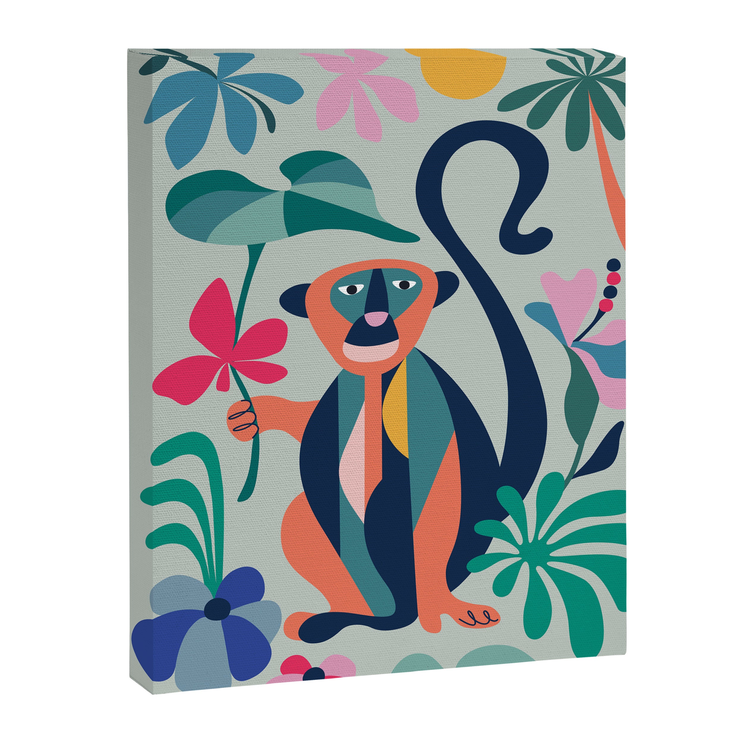 Mid Century Modern Monkey Canvas Print Gallery Image 6