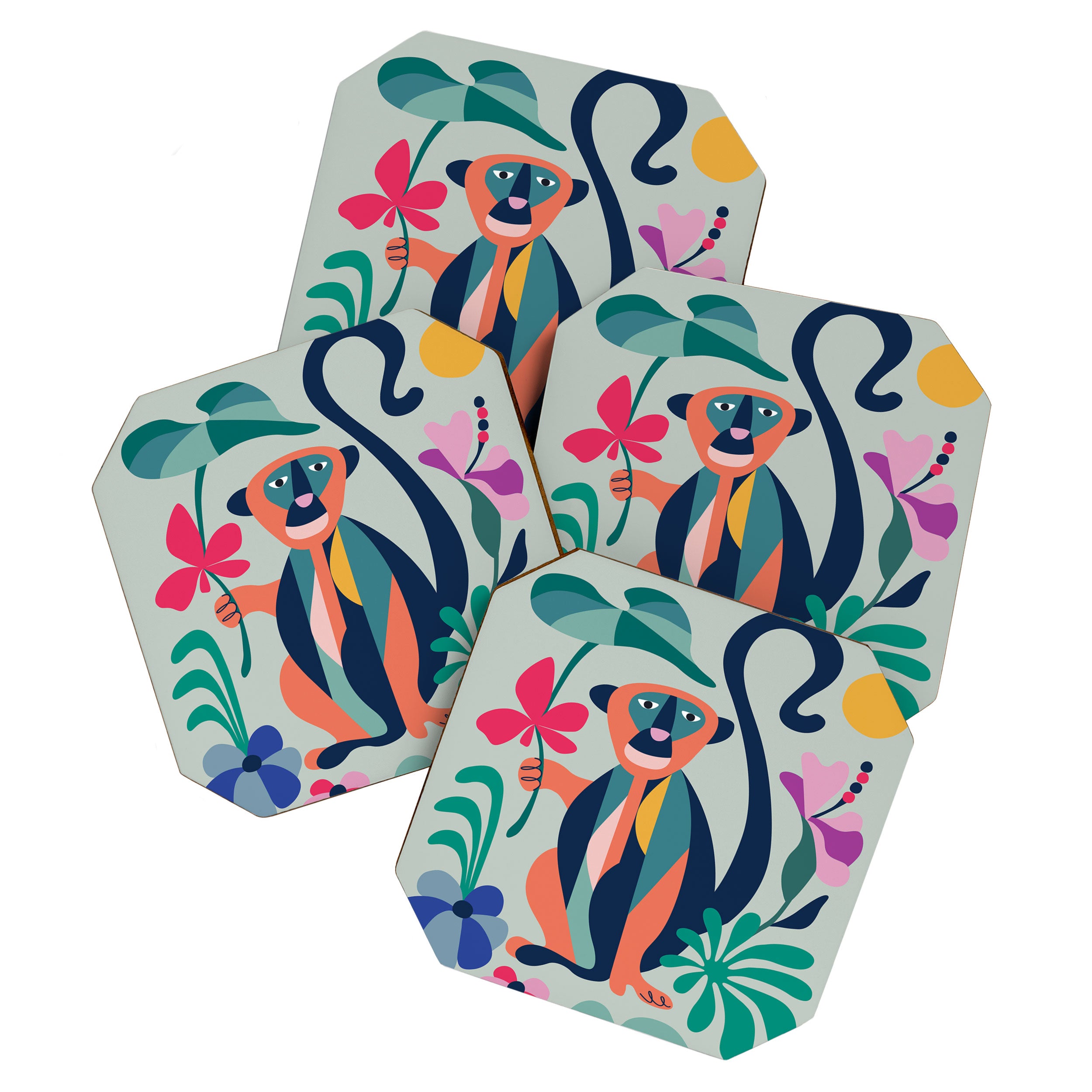 Mid Century Modern Monkey Coaster Gallery Image 1