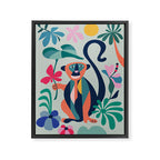 Mid Century Modern Monkey Framed Canvas Print Gallery Image 6