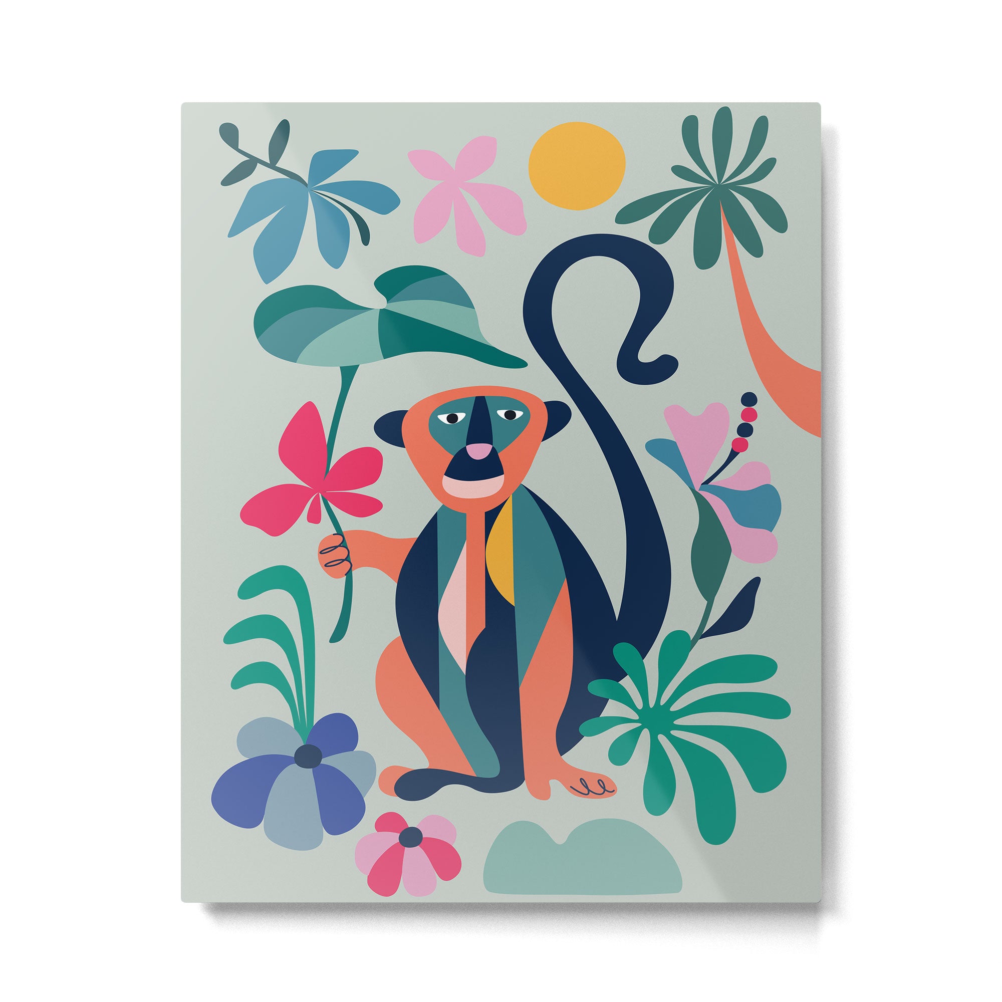 Mid Century Modern Monkey Metal Print Gallery Image 4