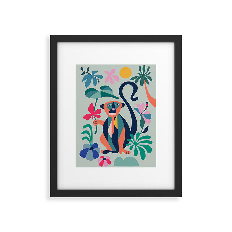 Mid Century Modern Monkey Framed Art Print Gallery Image 4