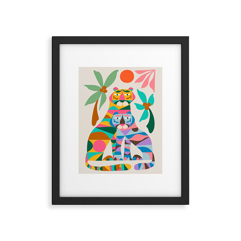 Mid Century Modern Tigers Framed Art Print Gallery Image 5