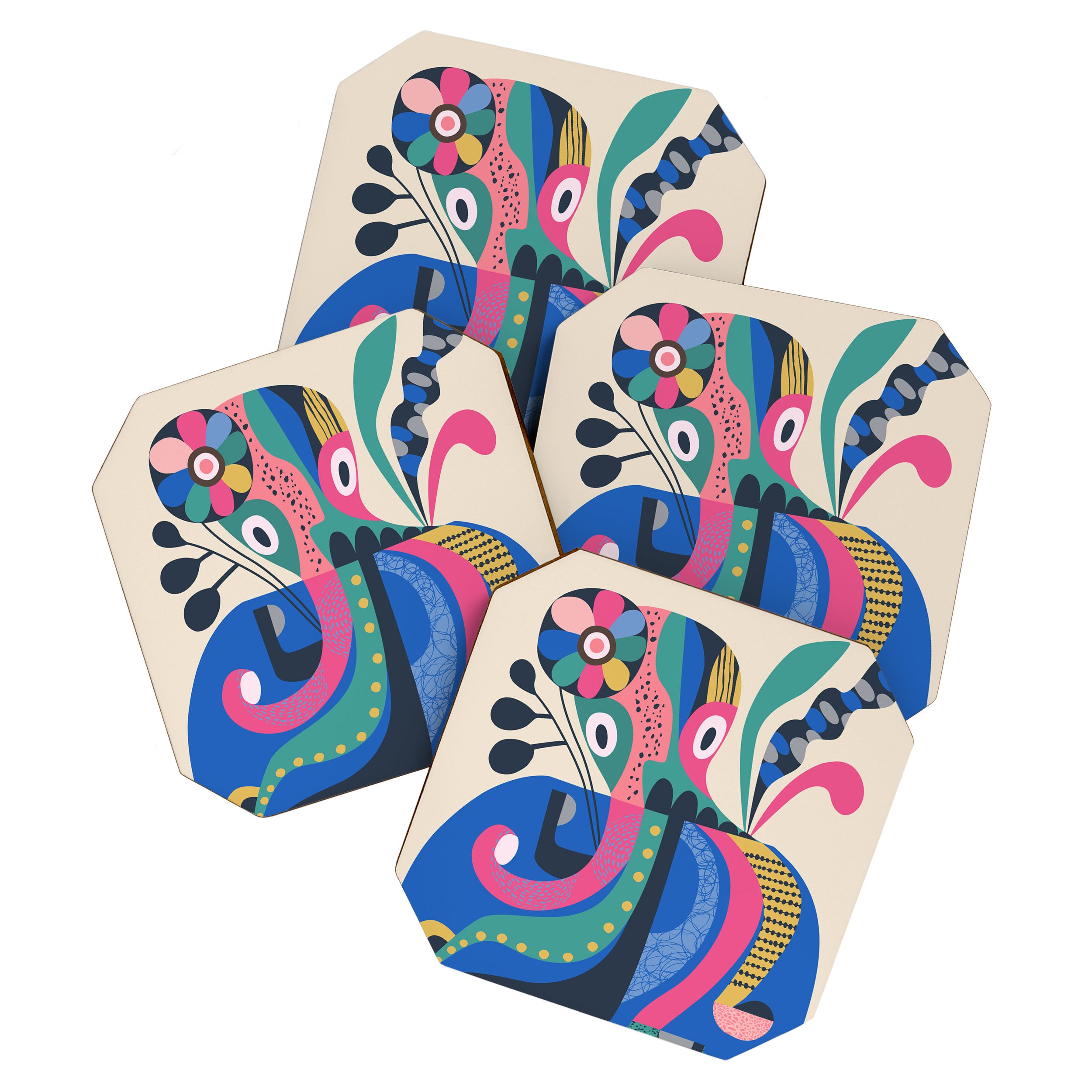 Mid Century Octopus Coaster Gallery Image 1