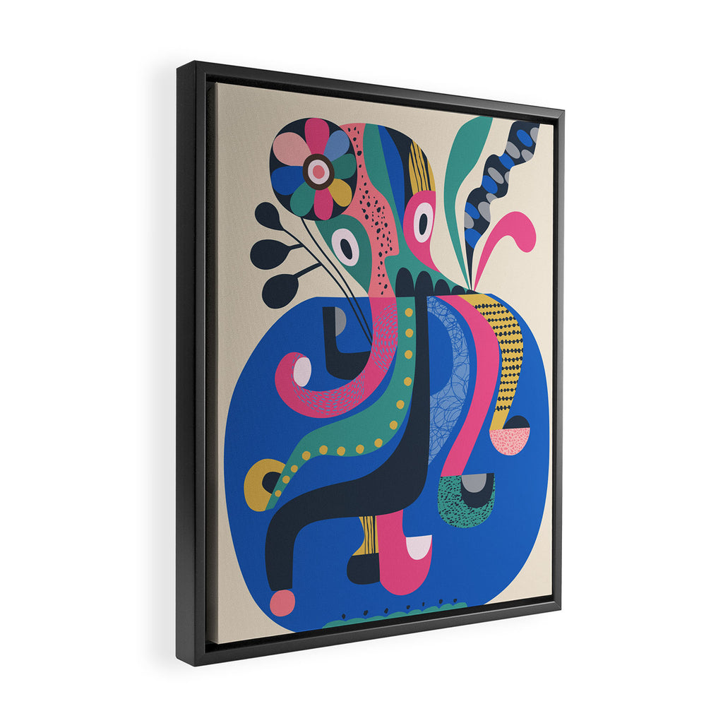 Mid Century Octopus Framed Canvas Print Gallery Image 2
