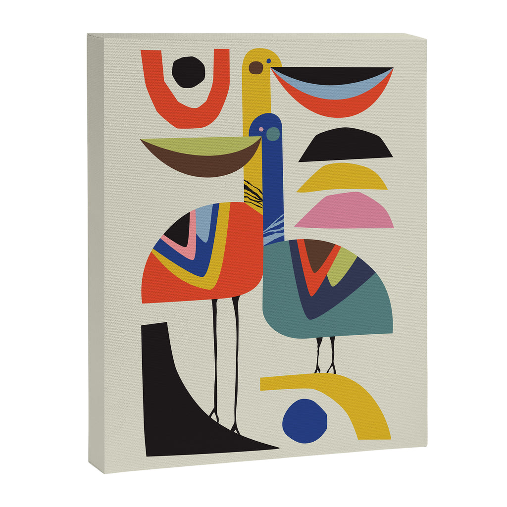 Mid century Pelicans Canvas Print Gallery Image 3