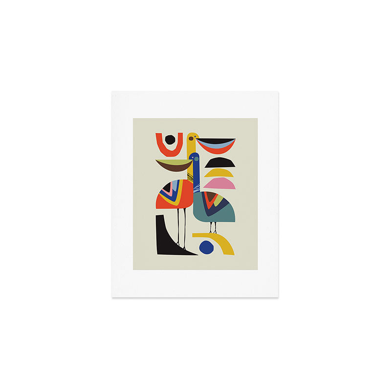 Mid century Pelicans Art Print Gallery Image 1