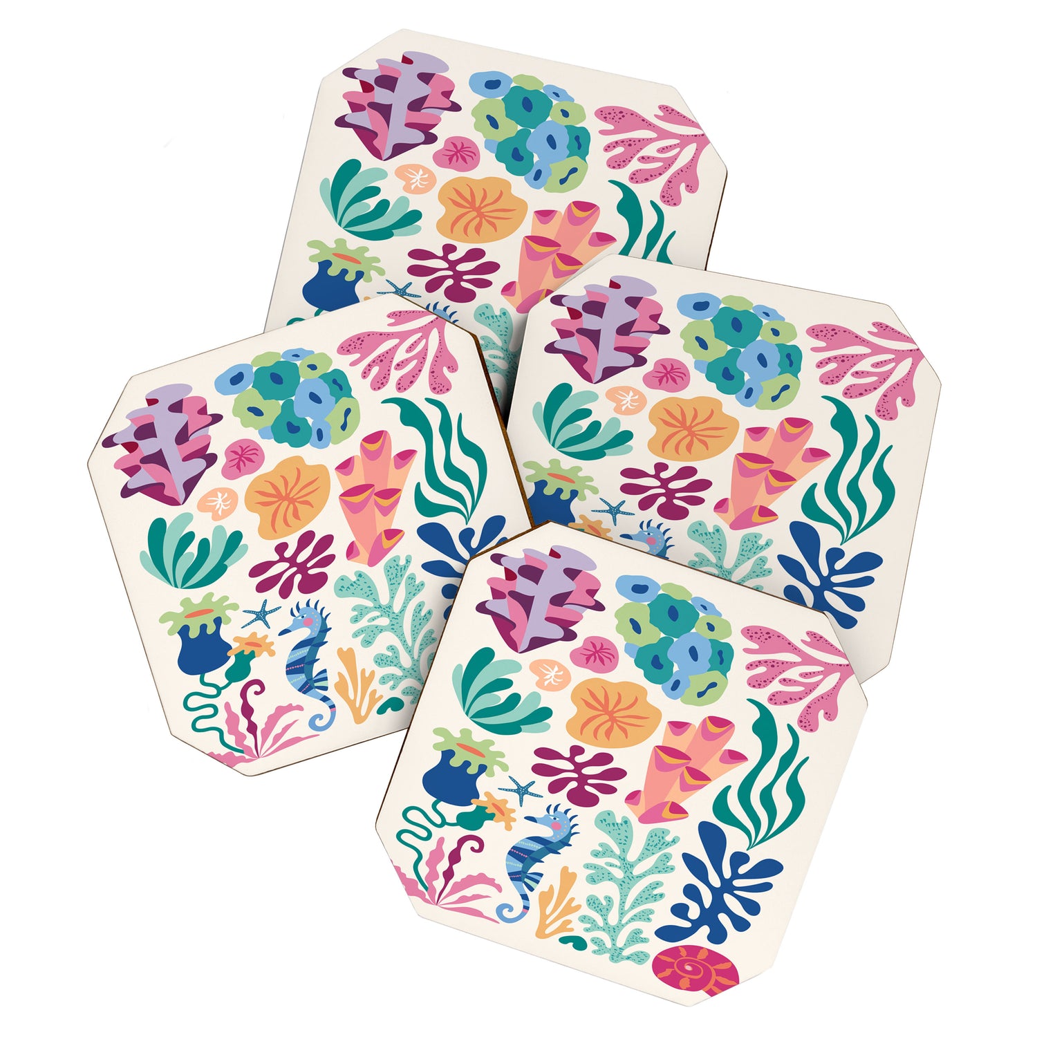 Modern Coral Pattern Coaster Gallery Image 1