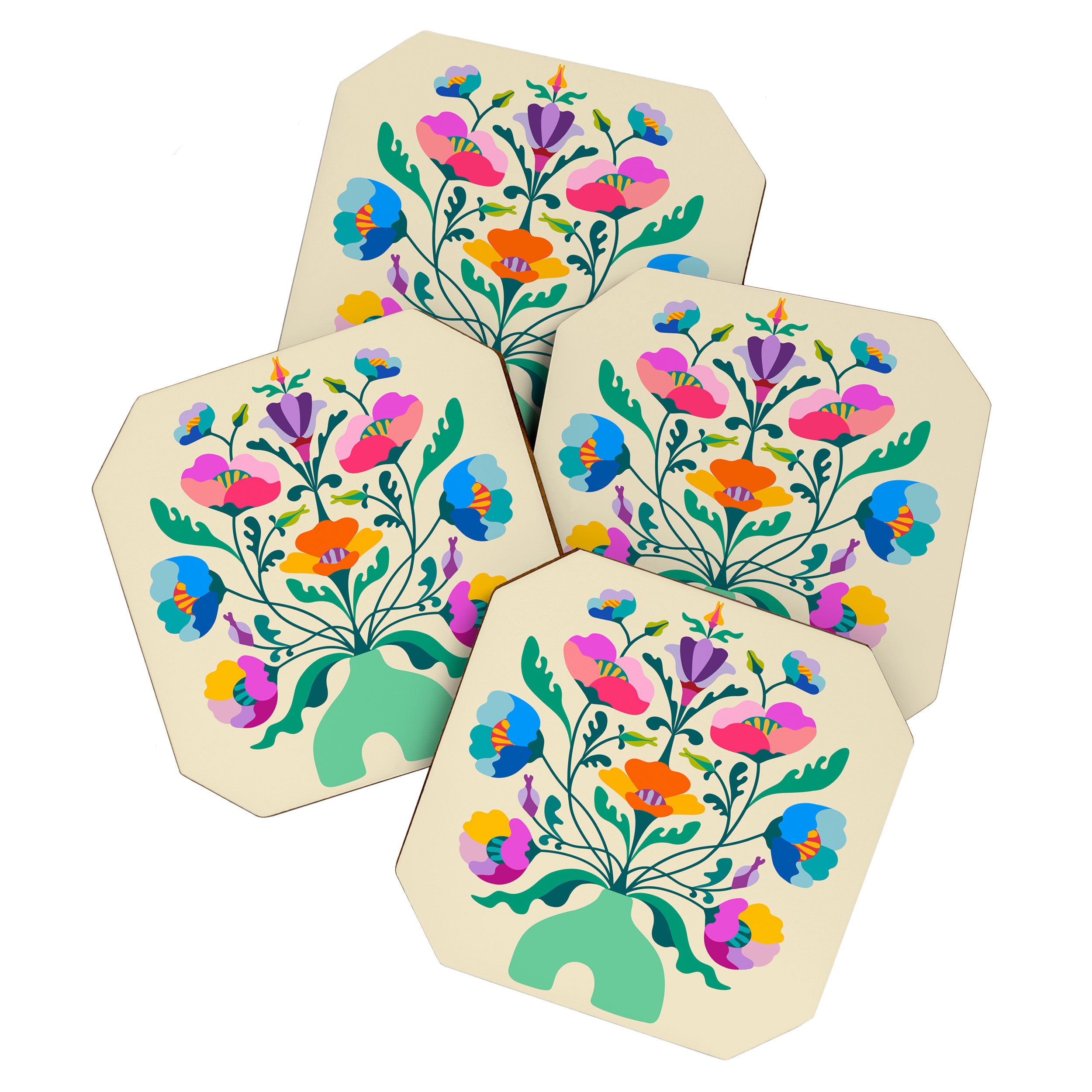 Modern Poppies Coaster Gallery Image 1