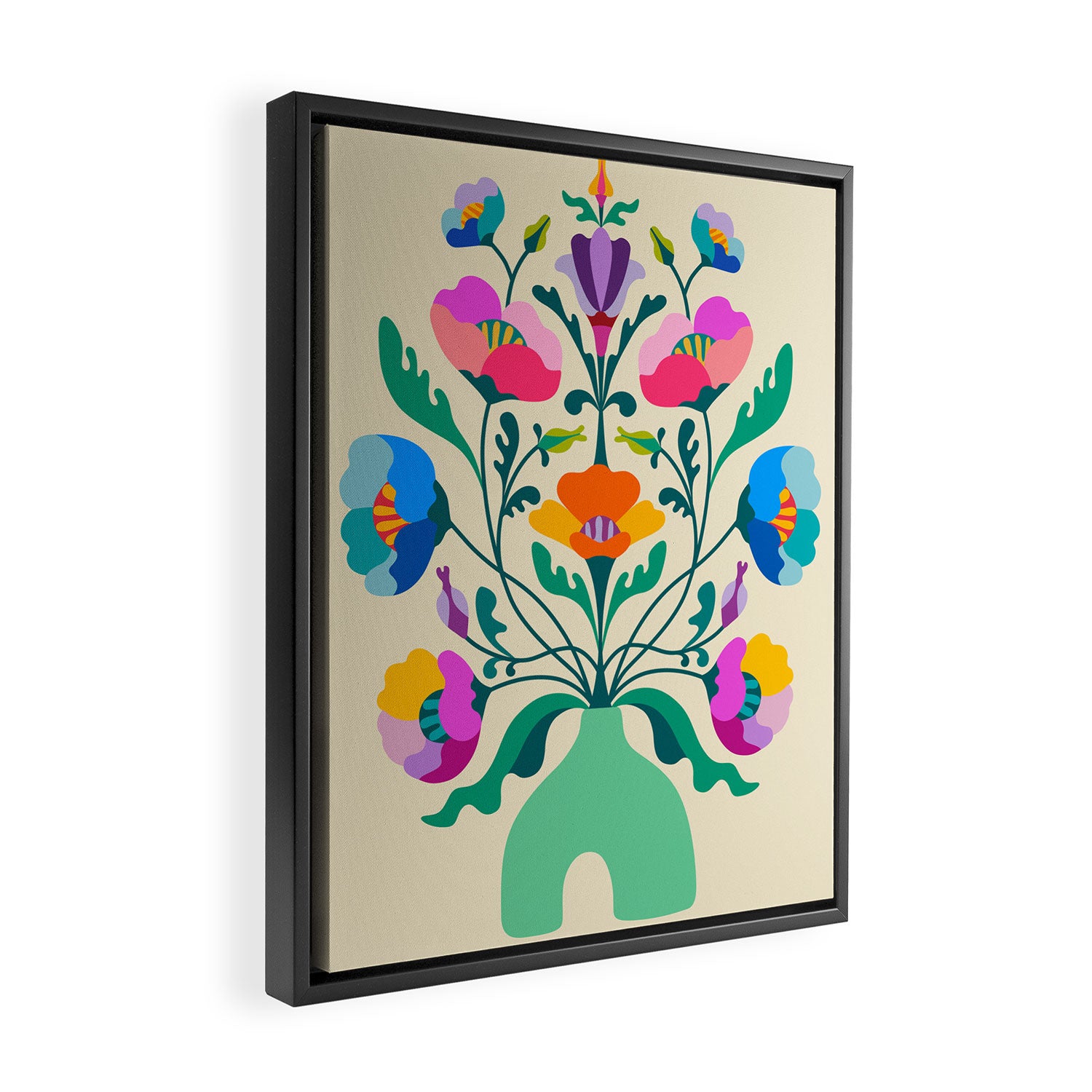 Modern Poppies Framed Canvas Print Gallery Image 2