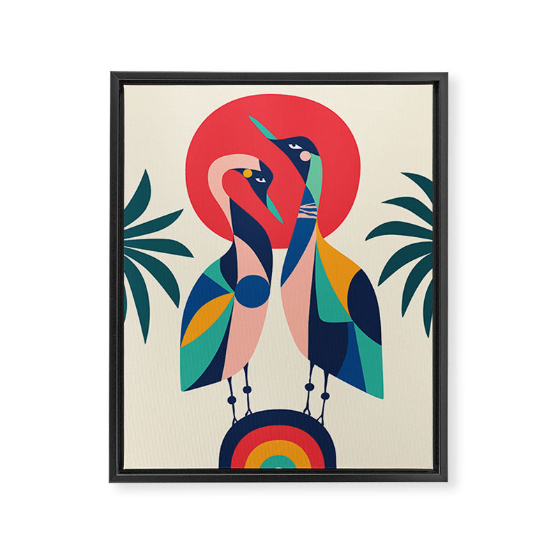 Modern Rainbow Gooses Framed Canvas Print Gallery Image 6