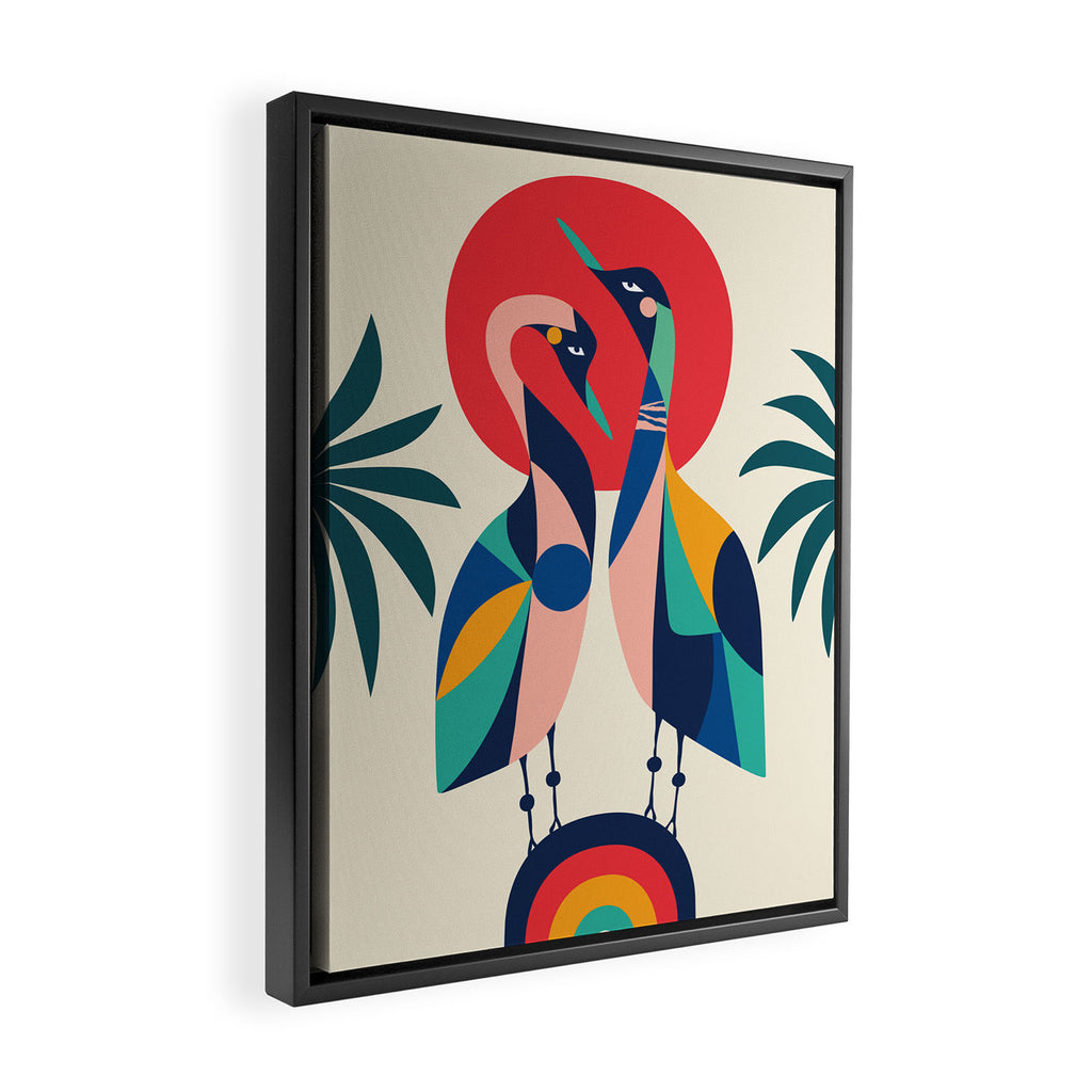 Modern Rainbow Gooses Framed Canvas Print Gallery Image 2