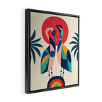 Modern Rainbow Gooses Framed Canvas Print Gallery Image 2