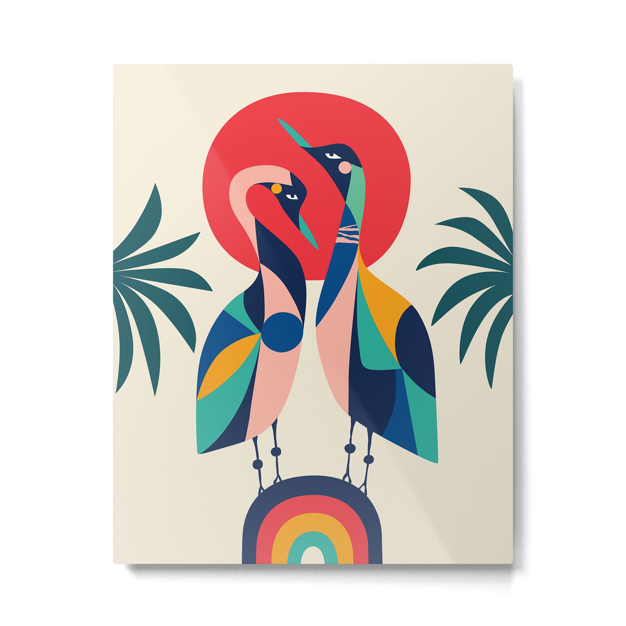 Modern Rainbow Gooses Metal Print Gallery Image 4
