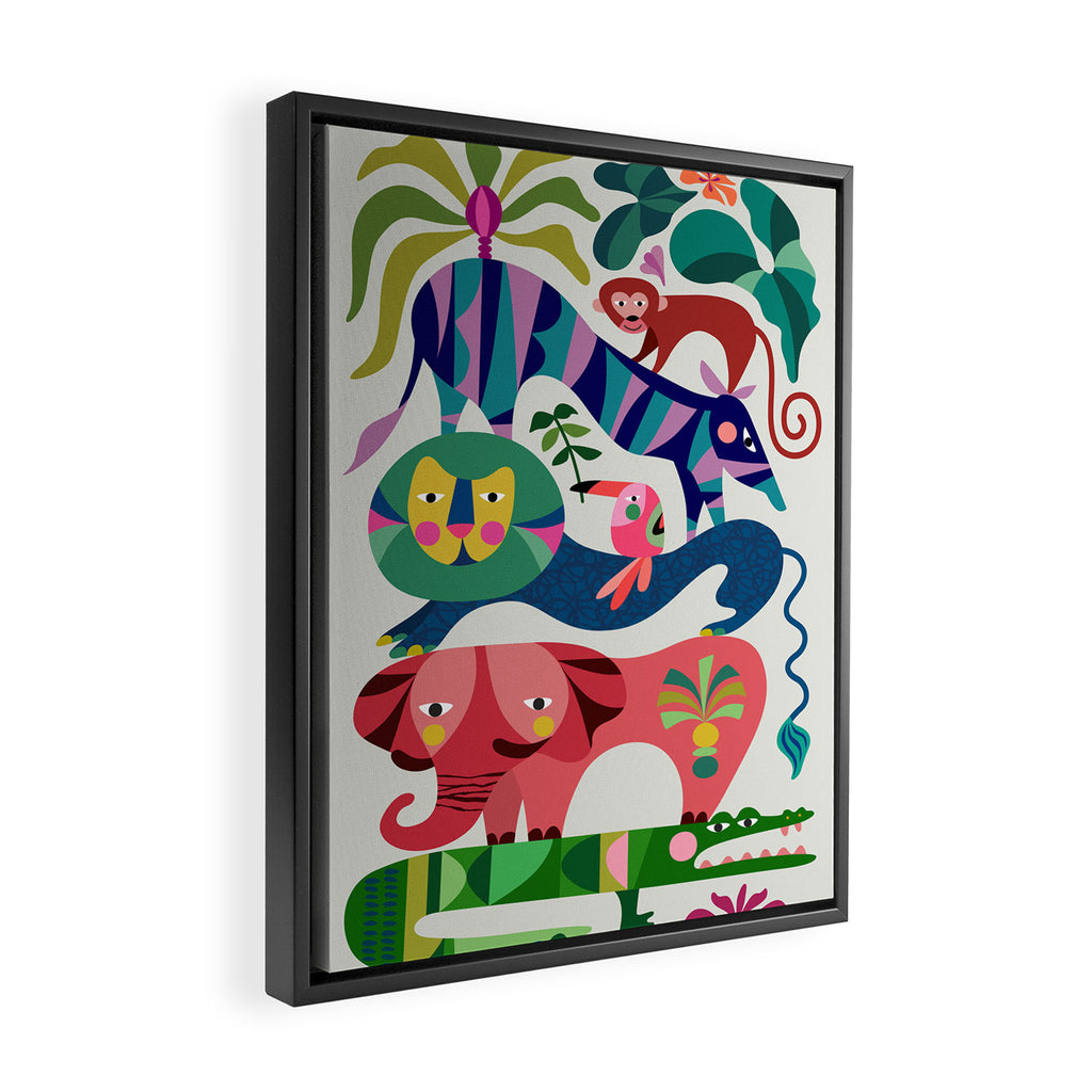 Safari Animals  Framed Canvas Print Gallery Image 2