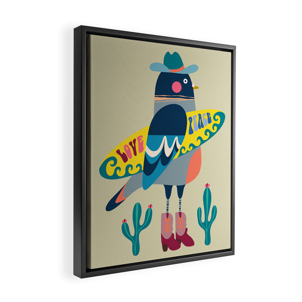Surf Pigeon Framed Canvas Print Gallery Image 2