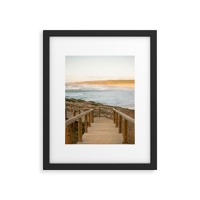 Algarve Stairs to the beach | Portugal Travel Photography Framed Art Print Gallery Image 1