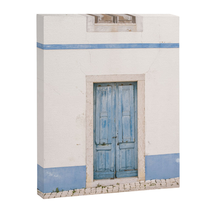 Blue door of Ericeira | Portugal Travel Photography Canvas Print Gallery Image 1