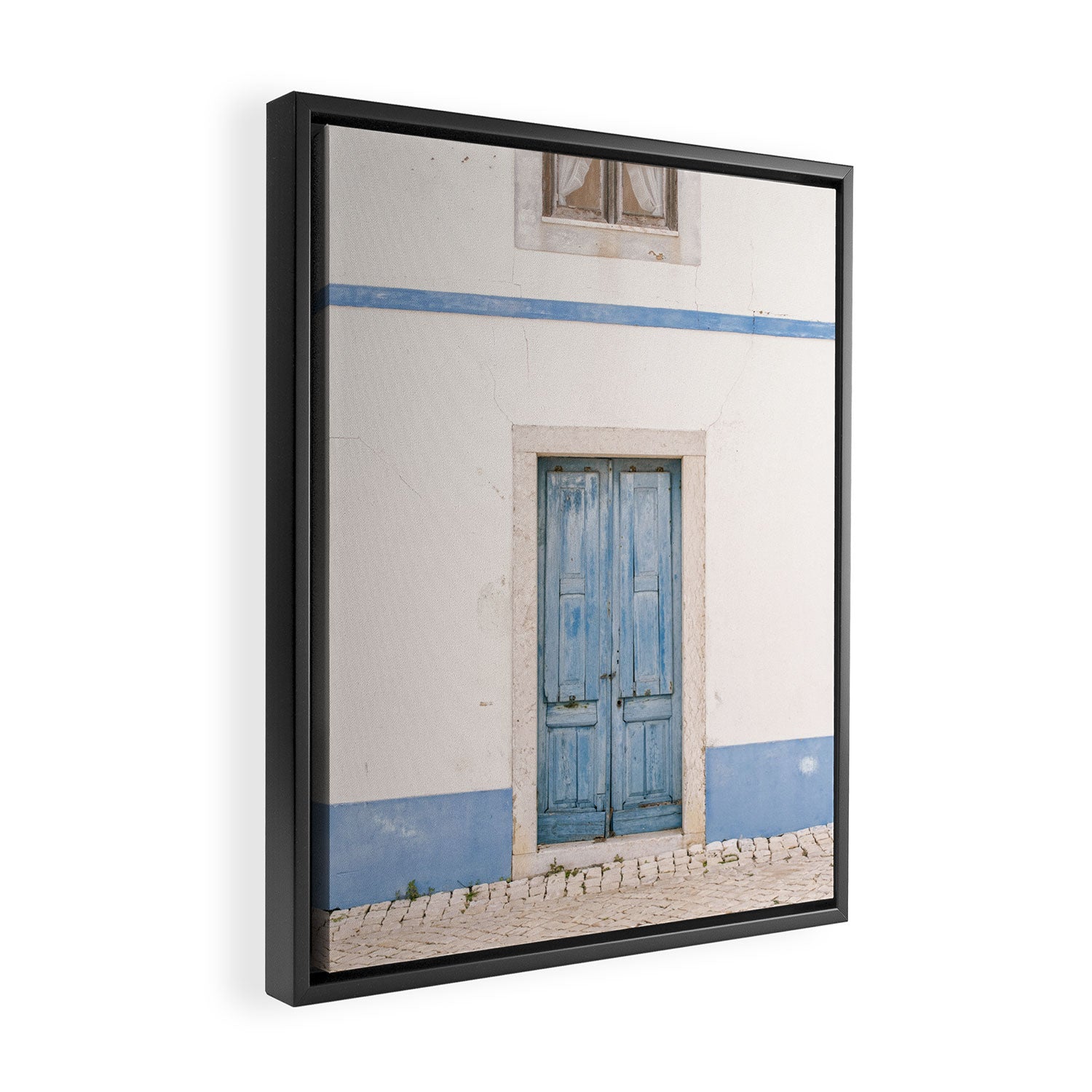 Blue door of Ericeira | Portugal Travel Photography Framed Canvas Print Gallery Image 2