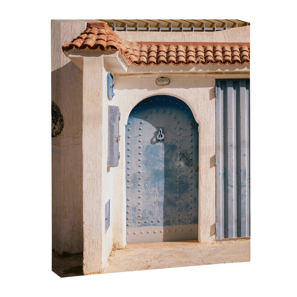 Blue door of Tamraght | Morocco coastal travel photography Canvas Print Gallery Image 3