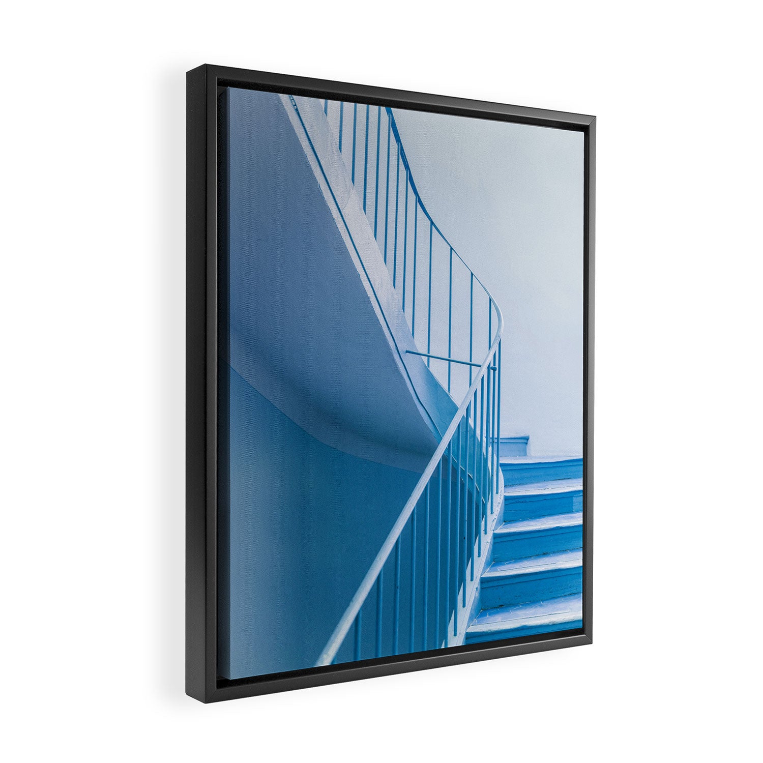 Blue Steps | Architectural Minimalism Framed Canvas Print Gallery Image 2