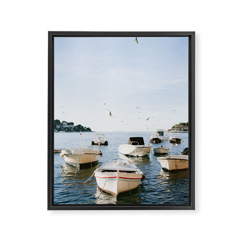 Boats of Hvar | Croatia ocean sea fine art photography print | Wanderlust travel poster Framed Canvas Print Gallery Image 6