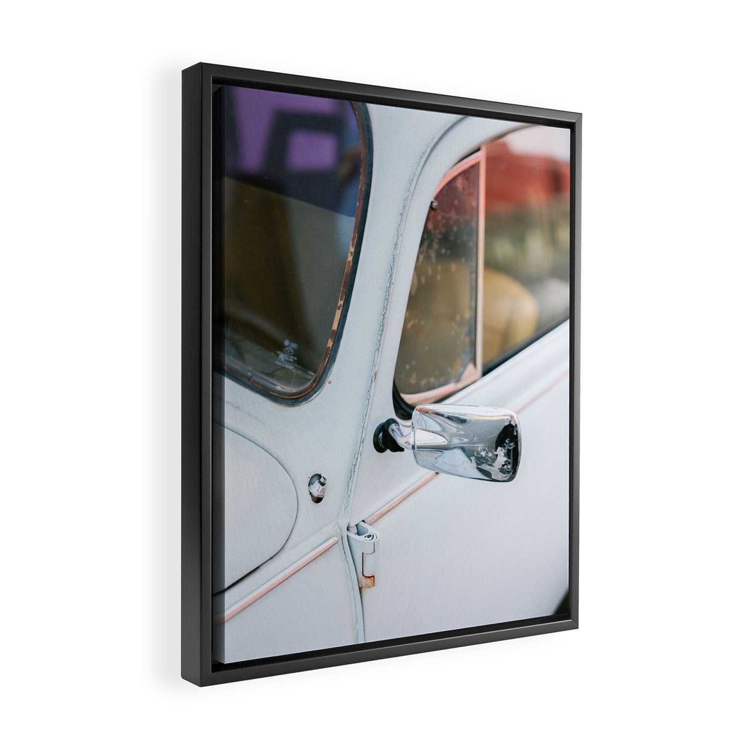 Classic Car Detail | Pastel Oaxaca Mexico Photography Framed Canvas Print Gallery Image 2