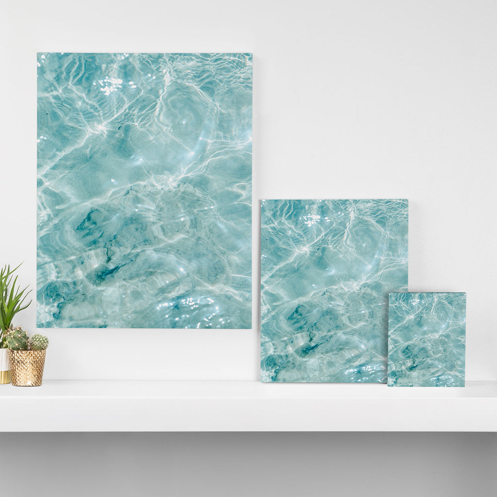 Clear blue water | Colorful ocean photography print | Turquoise sea Canvas Print Gallery Image 3