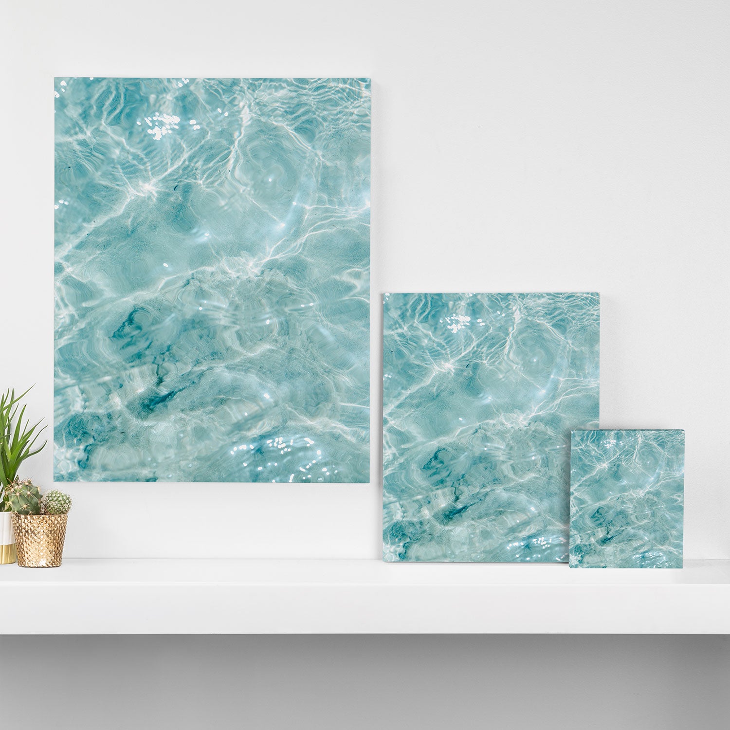 Clear blue water | Colorful ocean photography print | Turquoise sea Canvas Print Gallery Image 3