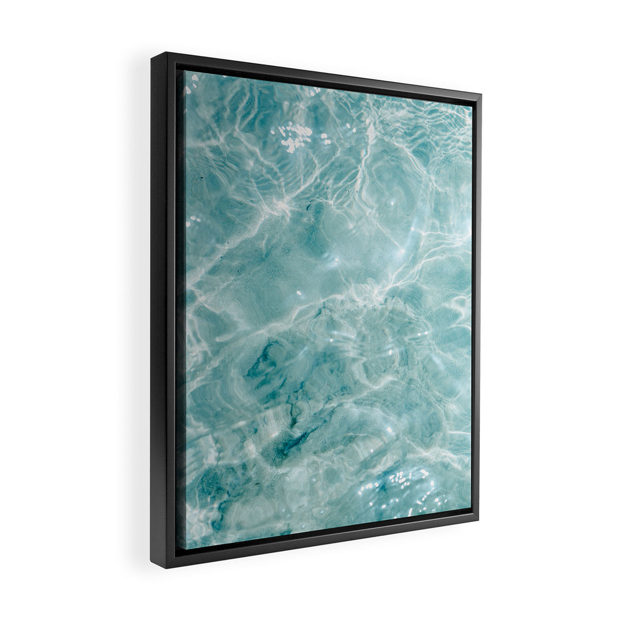 Clear blue water | Colorful ocean photography print | Turquoise sea Framed Canvas Print Gallery Image 2