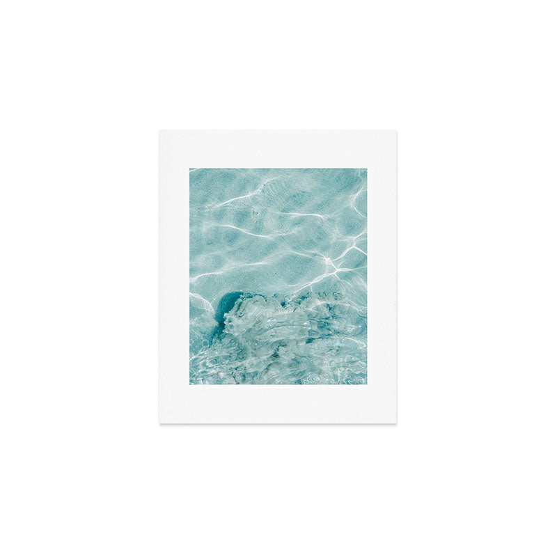 Clear blue water | Colorful ocean photography print | Turquoise sea Art Print Gallery Image 1