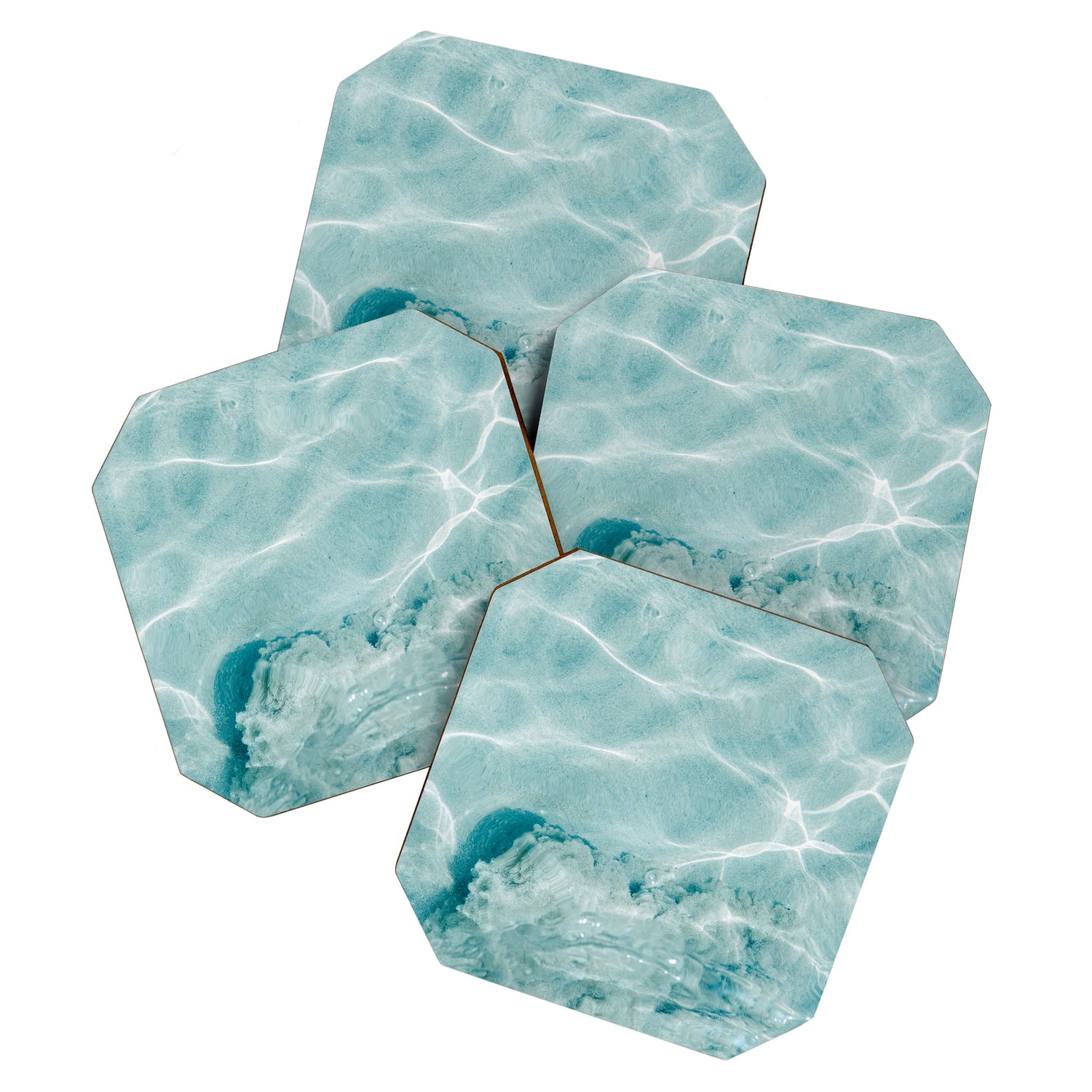 Clear blue water | Colorful ocean photography print | Turquoise sea Coaster Gallery Image 1