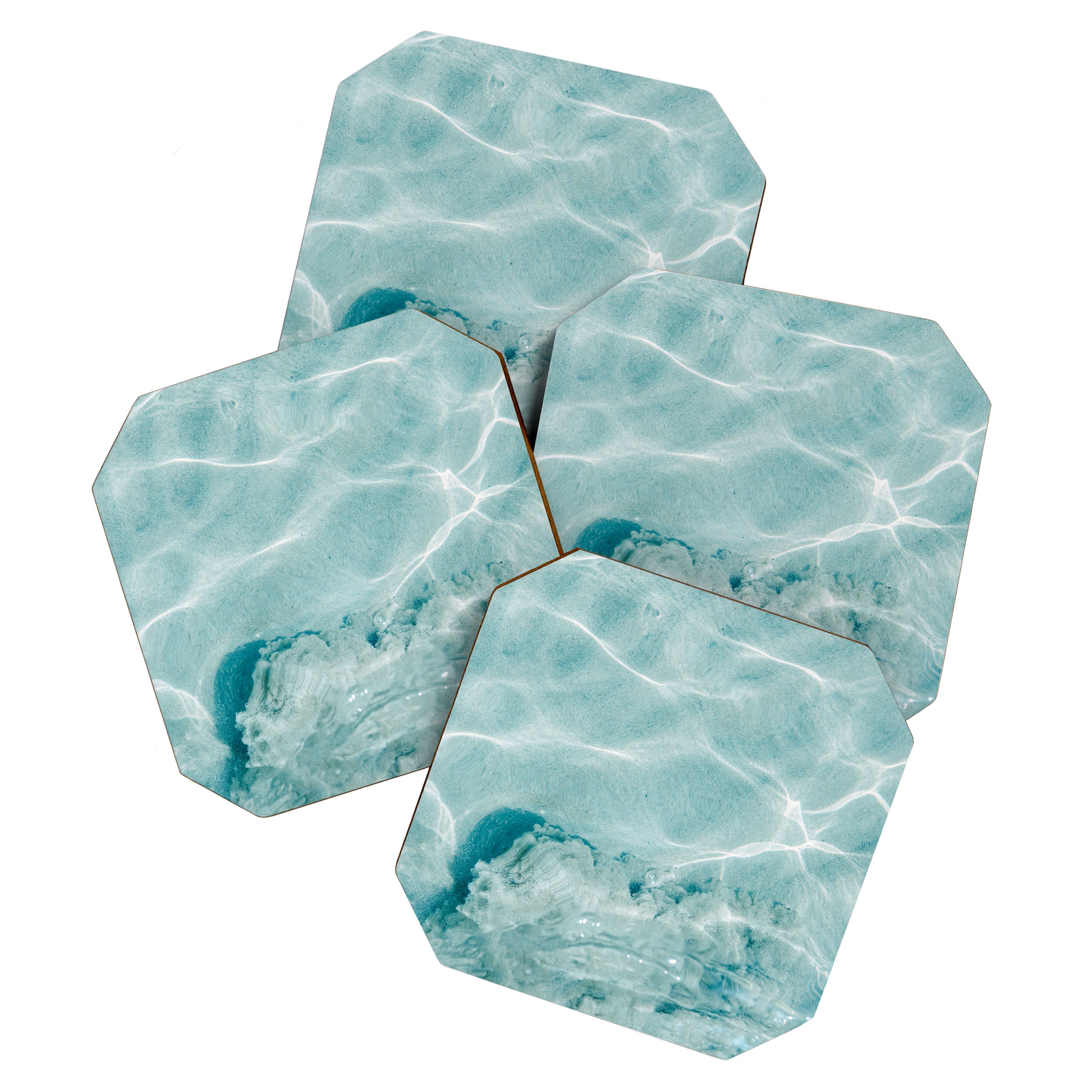 Clear blue water | Colorful ocean photography print | Turquoise sea Coaster Gallery Image 1