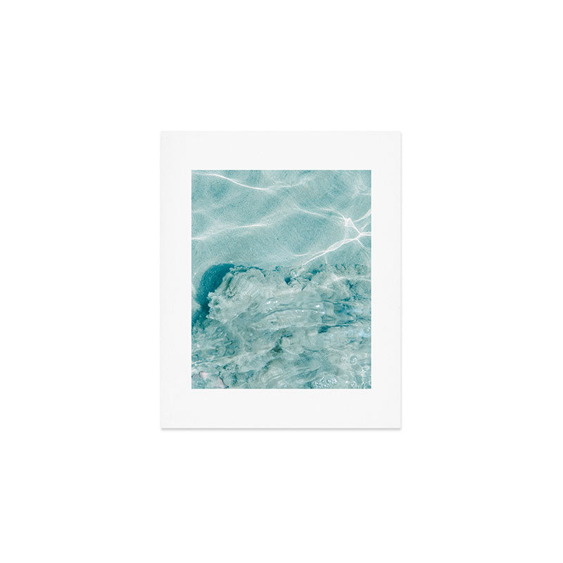 Clear blue water | Colorful ocean photography print | Turquoise sea | Square  Art Print Gallery Image 1