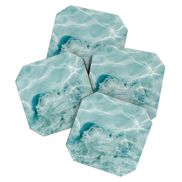 Clear blue water | Colorful ocean photography print | Turquoise sea | Square  Coaster Gallery Image 1