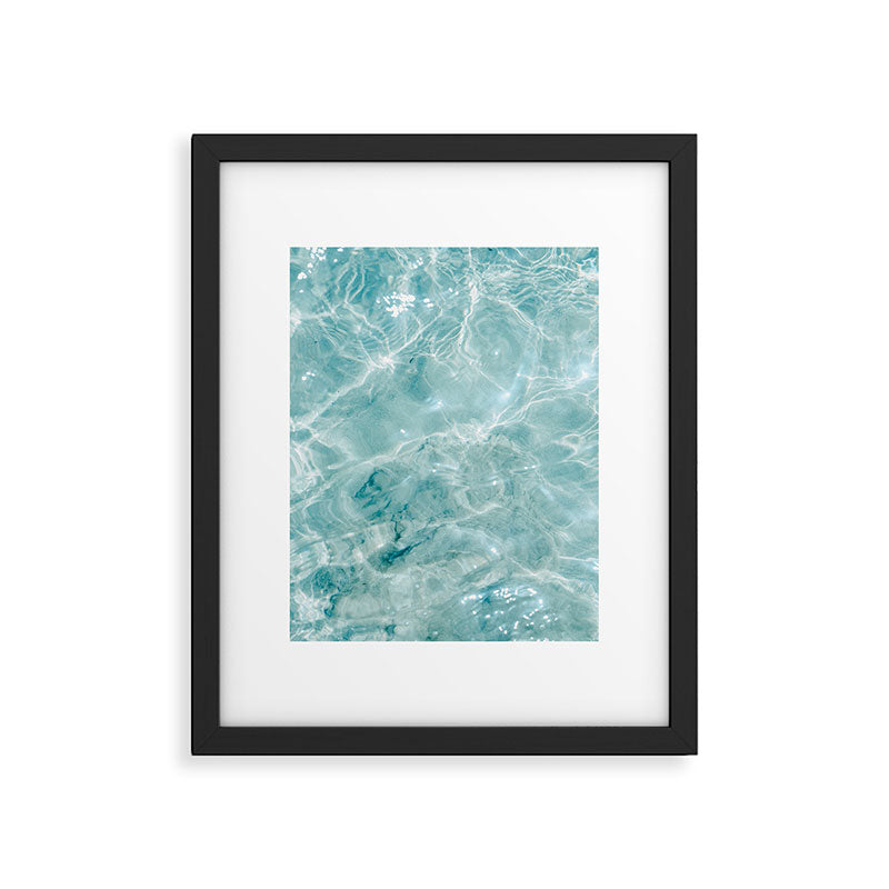 Clear blue water | Colorful ocean photography print | Turquoise sea Framed Art Print Gallery Image 4