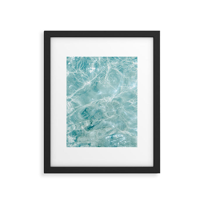 Clear blue water | Colorful ocean photography print | Turquoise sea Framed Art Print Gallery Image 1
