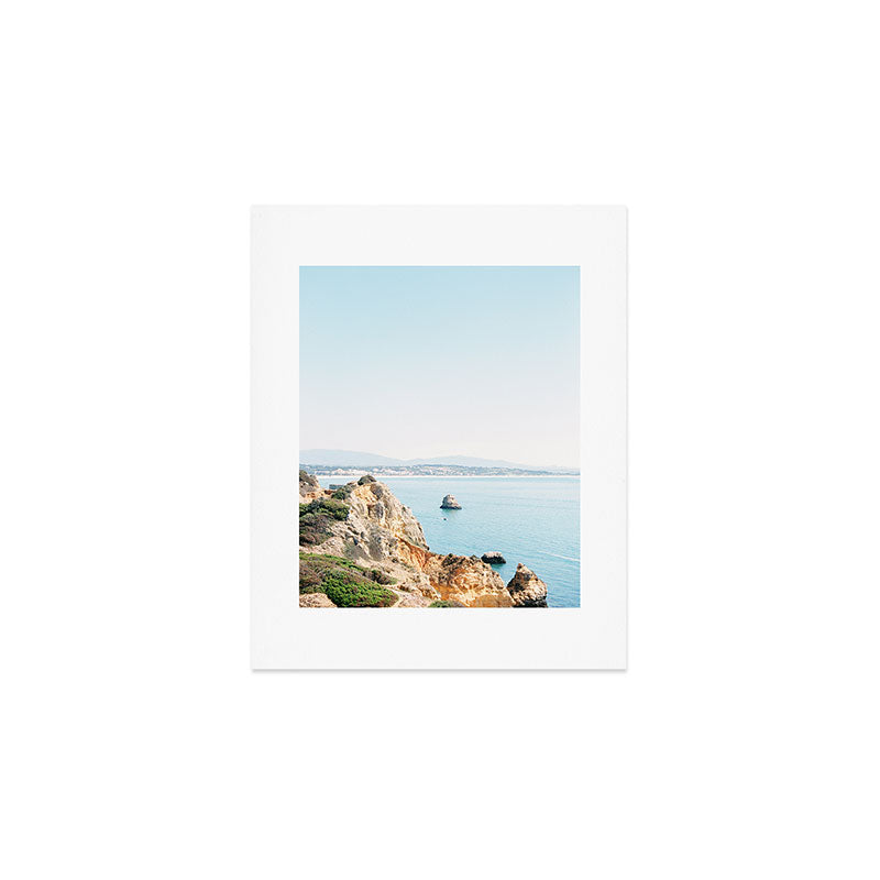 Coast of Lagos, Algarve in Portugal | Bright and airy seascape photography art Art Print Gallery Image 1