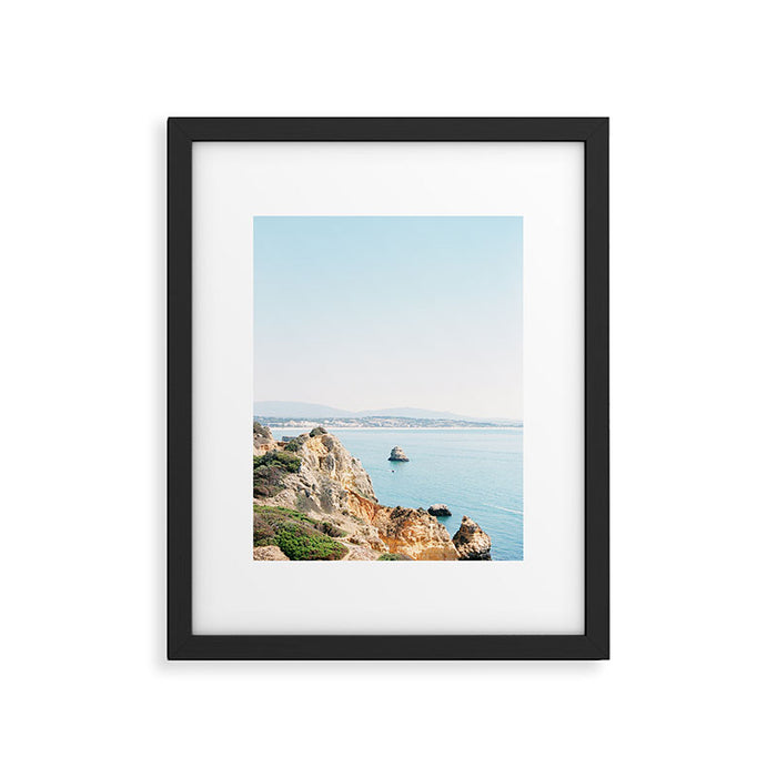Coast of Lagos, Algarve in Portugal | Bright and airy seascape photography art Framed Art Print Gallery Image 1