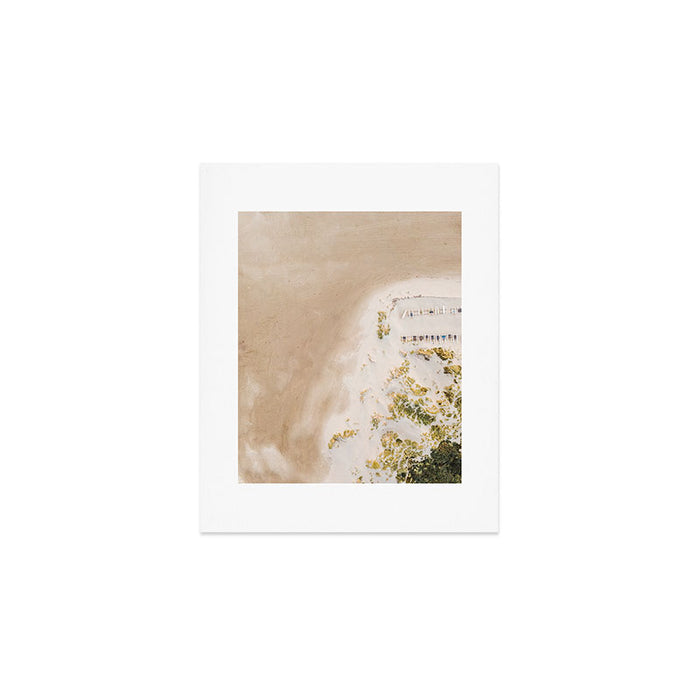 Coastal Drone photography print of the beach and some boats | Wanderlust aerial photography art Art Print Gallery Image 1