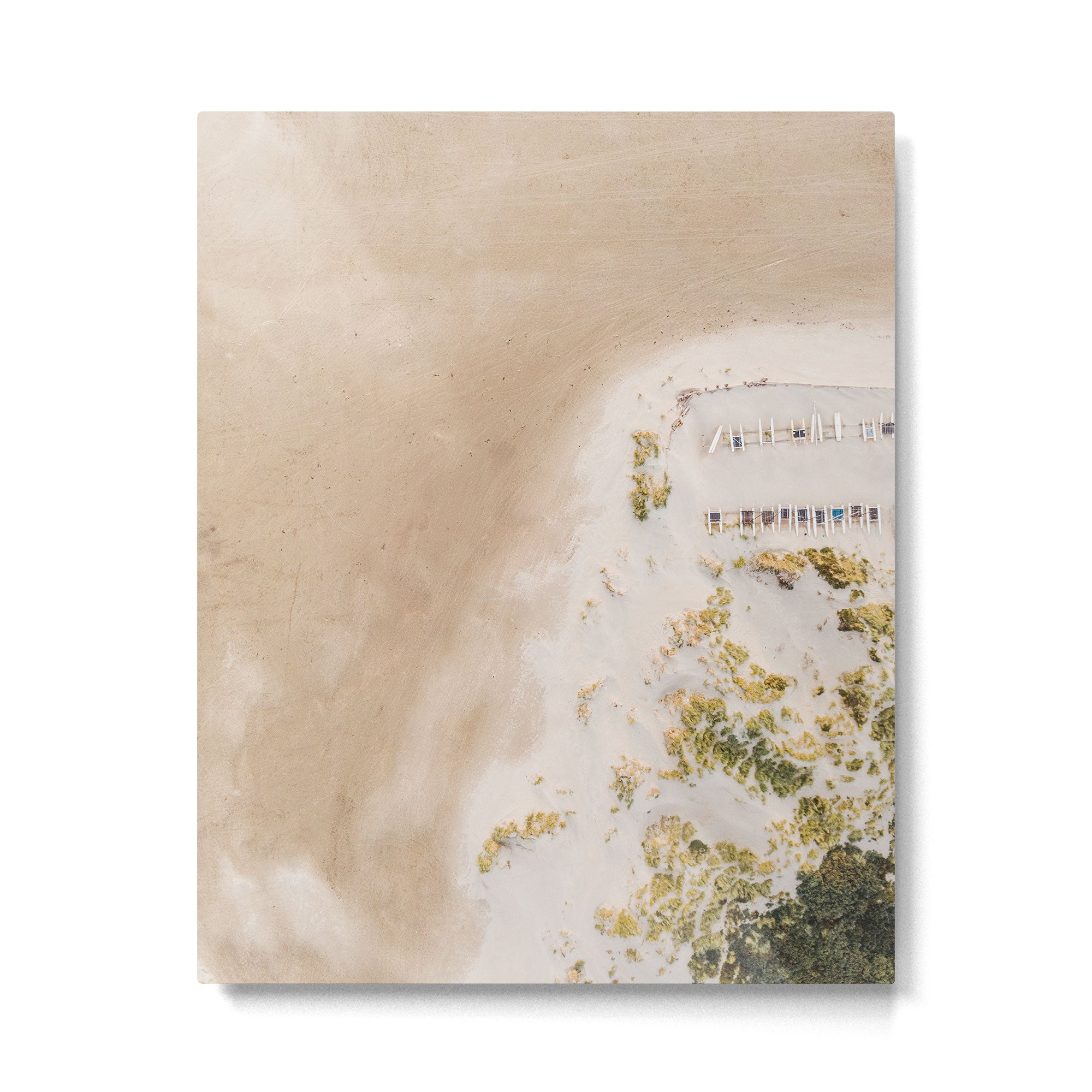 Coastal Drone photography print of the beach and some boats | Wanderlust aerial photography art Metal Print Gallery Image 4